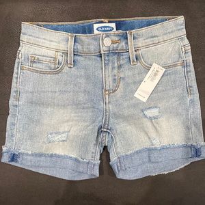 Old Navy distressed denim shorts for girls